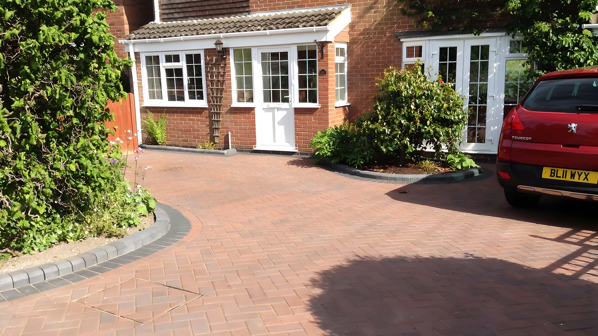 Freshly laid block paving driveway in Ireland